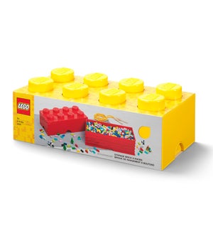 LEGO - 8 KNOBS STORAGE BRICK BRIGHT YELLOW (3) ML